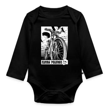 Bike, mountain biking, off-road cycling, cycling - Organic Longsleeve Baby Bodysuit - black - Front