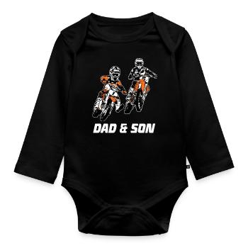 Kinder Motocross - KIDS MX - Body Bébé bio manches longues - noir - Devant