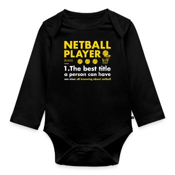 Sport Définition du joueur Netball - Body Bébé bio manches longues - noir - Devant
