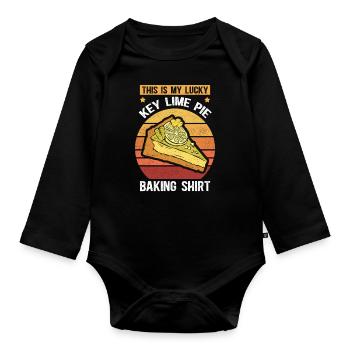 Cake Lime Cake Lemon Cake Gift - Organic Longsleeve Baby Bodysuit - black - Front