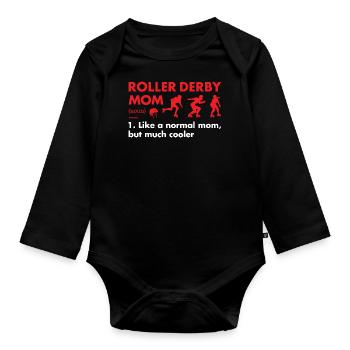 Sport Maman Définition Roller Derby - Body Bébé bio manches longues - noir - Devant