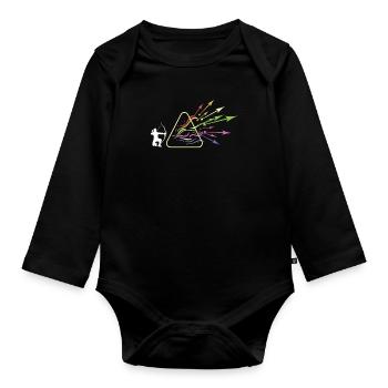 Bogenschütze Prisma Regenbogen Licht Physik - Baby Bio-Langarm-Body - Schwarz - Vorne