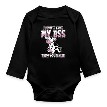 Cow Farmer Livestock - Organic Longsleeve Baby Bodysuit - black - Front