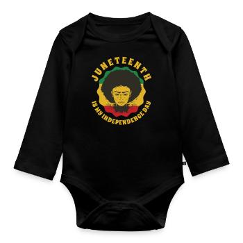 Juneteenth Freedom 19th June Black History Month - Organic Longsleeve Baby Bodysuit - black - Front