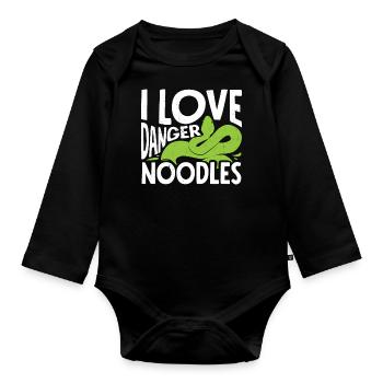 Snake owners, snake lovers, snakes - Organic Longsleeve Baby Bodysuit - black - Front