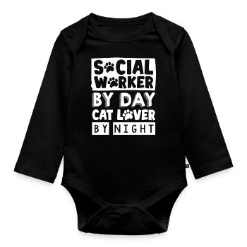 Social worker - Organic Longsleeve Baby Bodysuit - black - Front