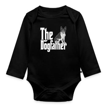 Boston Terrier Dog Dad Dogfather Dogs Daddy Father - Body Bébé bio manches longues - noir - Devant