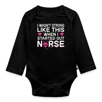 Infirmière Outfit Infirmière - Body Bébé bio manches longues - noir - Devant