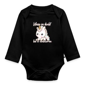 Soyez toujours une licorne - Body Bébé bio manches longues - noir - Devant