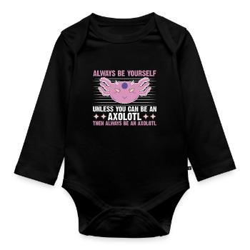 Axolotl Amphibie Lurch Salamander - Baby Bio-Langarm-Body - Schwarz - Vorne