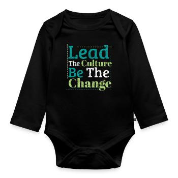 Earth Day Quotes Lead Save Nature Oceans Day - Organic Longsleeve Baby Bodysuit - black - Front