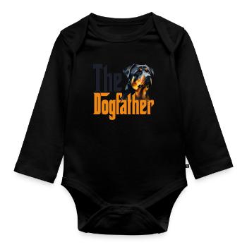 Rottweiler Chien Papa Chien Père Chiens Papa Père Rouge - Body Bébé bio manches longues - noir - Devant