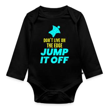 Wingsuit fliegen Base Jumping Fallschirmspringen Wingsuiting - Baby Bio-Langarm-Body - Schwarz - Vorne