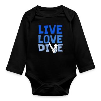Turmspringen Turmspringer Liebe - Baby Bio-Langarm-Body - Schwarz - Vorne