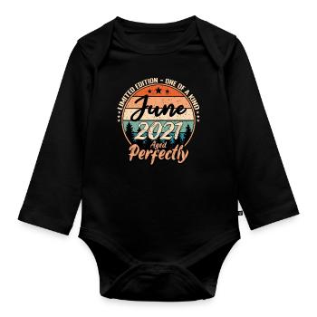Juni 2021 Jubiläum 2021 Legenden Juni - Baby Bio-Langarm-Body - Schwarz - Vorne
