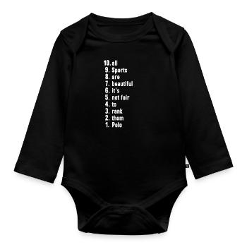 Funny Sports Quotes Polo Lover Gift - Organic Longsleeve Baby Bodysuit - black - Front