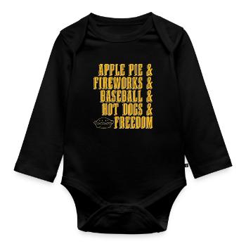 Apple Pie & Fireworks & Baker Pastries Apple Fruit - Baby Bio-Langarm-Body - Schwarz - Vorne