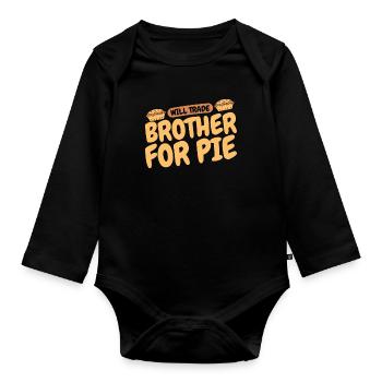 Apple Pie Will Trade Brother For Pie Baker Cooking - Baby Bio-Langarm-Body - Schwarz - Vorne