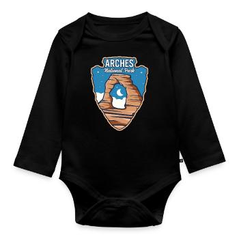 Arches National Park US Park Arrowhead Nature - Organic Longsleeve Baby Bodysuit - black - Front