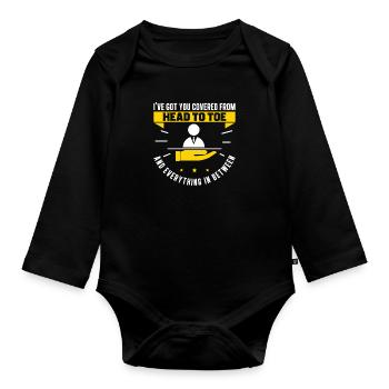 Versicherungsagent I've Got You Protected Funny - Baby Bio-Langarm-Body - Schwarz - Vorne