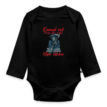 Once with professionals was enough today - Organic Longsleeve Baby Bodysuit - black - Front