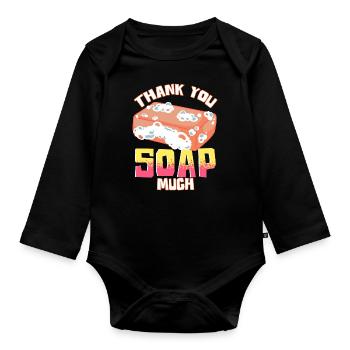 Seifenherstellung Humor Danke Seife Viel Seifenmacher - Baby Bio-Langarm-Body - Schwarz - Vorne