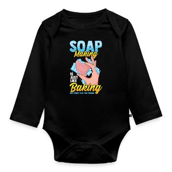 Seifenherstellung wie Backing lecken Sie nicht Fingerseife - Baby Bio-Langarm-Body - Schwarz - Vorne