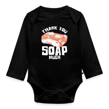 Seifenherstellung Humor Danke Seife Viel Seifenmacher - Baby Bio-Langarm-Body - Schwarz - Vorne