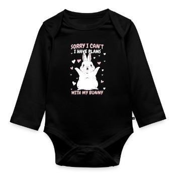 Rabbit Animal Pet Rabbit - Organic Longsleeve Baby Bodysuit - black - Front