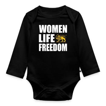 Women life freedom - Body Bébé bio manches longues - noir - Devant