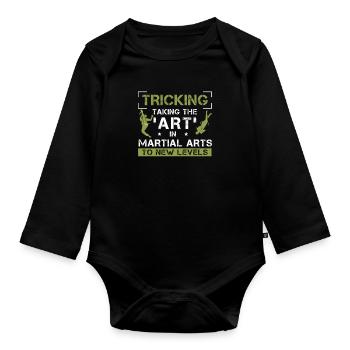 Amener les arts martiaux à un nouveau niveau - Body Bébé bio manches longues - noir - Devant