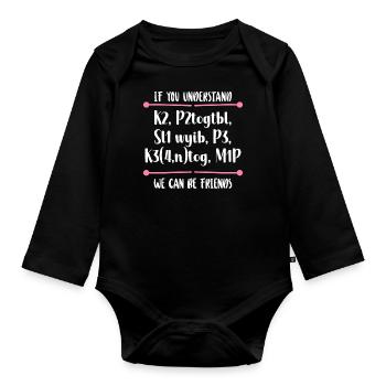 Tricoter Tricoter Si vous comprenez - Body Bébé bio manches longues - noir - Devant