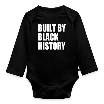 Built by black history - Baby Bio-Langarm-Body - Schwarz - Vorne