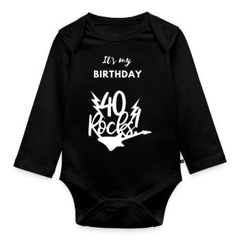 It s my 40th Birthday - Baby Bio-Langarm-Body - Schwarz - Vorne