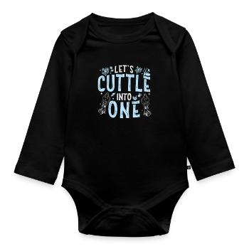 Funny Let's Cuttle Into One Squid Joke - Organic Longsleeve Baby Bodysuit - black - Front