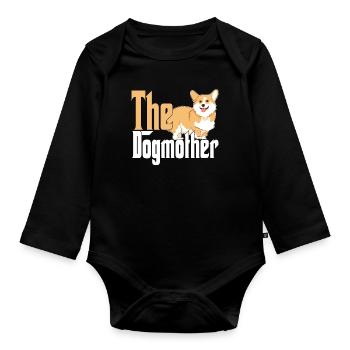Corgi Dog Mom Dogmother Dogs Mommy - Baby Bio-Langarm-Body - Schwarz - Vorne
