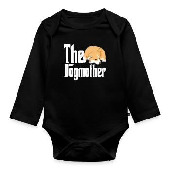 Corgi Dog Mom Dogmother Dogs Mommy - Organic Longsleeve Baby Bodysuit - black - Front