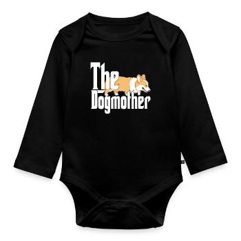 Corgi Dog Mom Dogmother Dogs Mommy - Baby Bio-Langarm-Body - Schwarz - Vorne