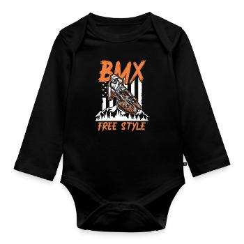 BMX Racing BMX Free Style aime Bicyclette Cycliste - Body Bébé bio manches longues - noir - Devant