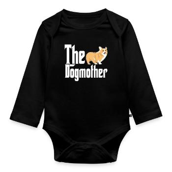 Corgi Dog Mom Dogmother Dogs Mommy - Baby Bio-Langarm-Body - Schwarz - Vorne