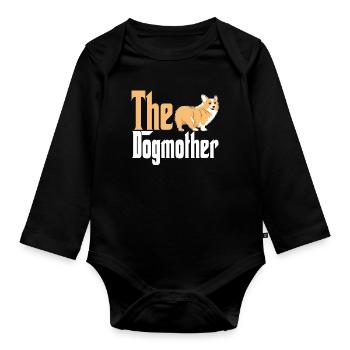 Corgi Dog Mom Dogmother Dogs Mommy - Baby Bio-Langarm-Body - Schwarz - Vorne