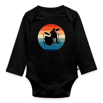 Percussionist Drummer Drums Playing Drums - Organic Longsleeve Baby Bodysuit - black - Front