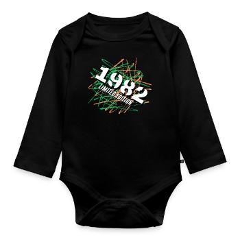 Limited Edition 1982 - Organic Longsleeve Baby Bodysuit - black - Front