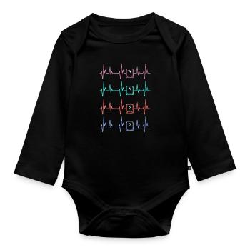 Clavier Gaming Heartbeat - Body Bébé bio manches longues - noir - Devant