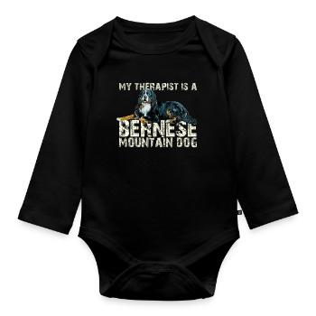 Bouvier bernois - Body Bébé bio manches longues - noir - Devant