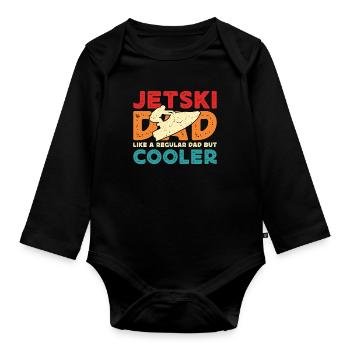 Jet Skiing Jetski Dad Like A Regular Water Sports - Baby Bio-Langarm-Body - Schwarz - Vorne