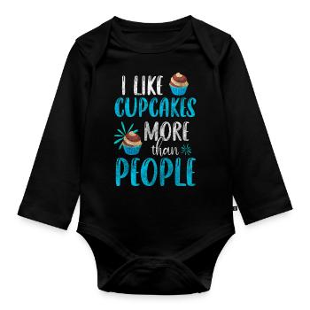 Pastry Bakers Baking Sweets - Organic Longsleeve Baby Bodysuit - black - Front