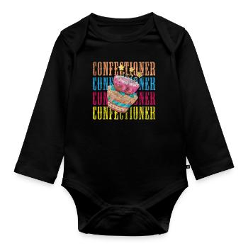 Cake Taste Master Pastry Chef - Organic Longsleeve Baby Bodysuit - black - Front