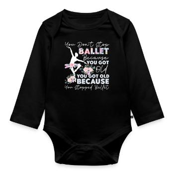 Ballet Dancer Dance Girl Ballerina - Organic Longsleeve Baby Bodysuit - black - Front