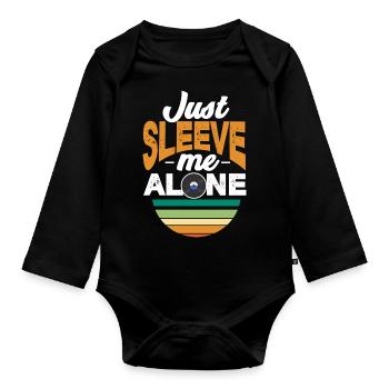 Just Sleeve Me Alone - Drôle de collectionneur de disques - Body Bébé bio manches longues - noir - Devant